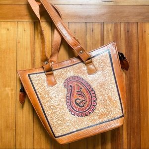 Exotic Camel Leather Small Tote Bag